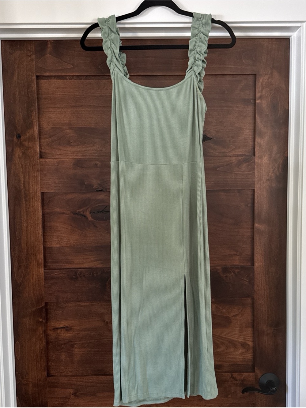 Midi Ribbed Dress in Sage Green